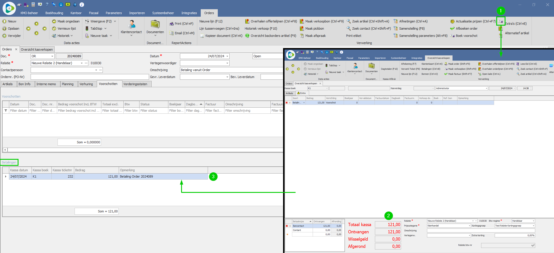 Betaling vanuit order 1