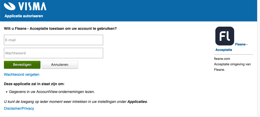 API koppeling popup