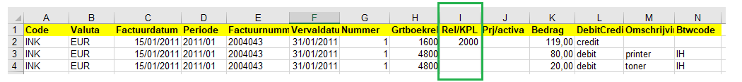 Dimensie2 importeren goed