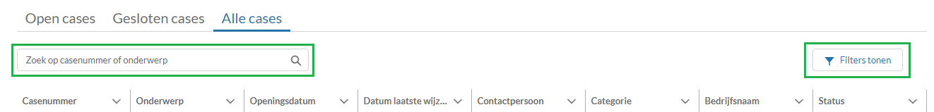 Alle cases zoeken