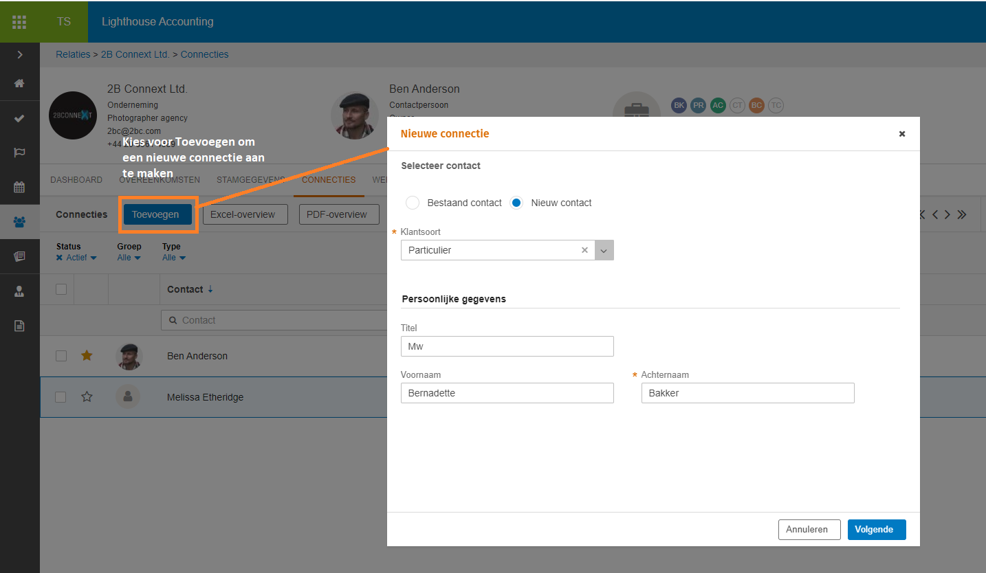 Nieuwe connectie direct uitnodigen