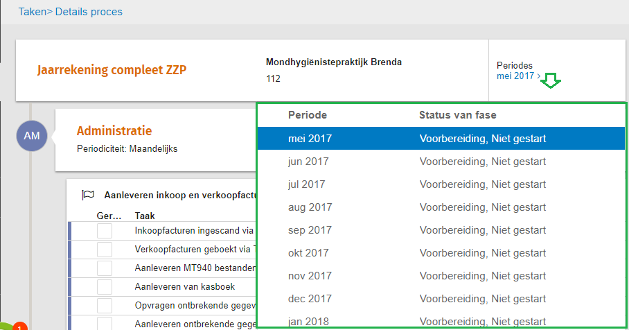 taken proces door maanden scrollen