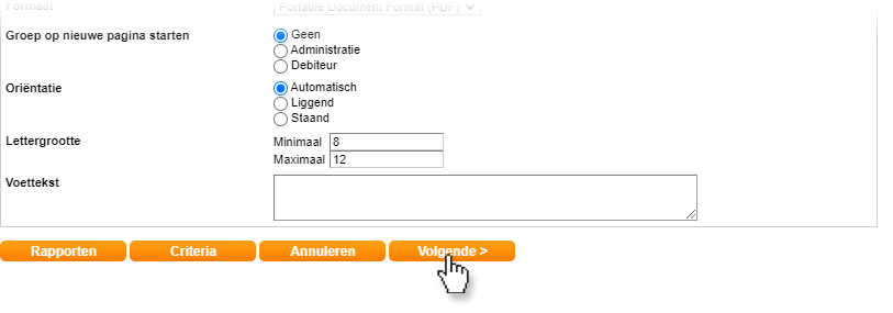 Rapport exporteren Overige exportvoorkeuren