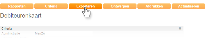 Rapport exporteren Via geopend rapport