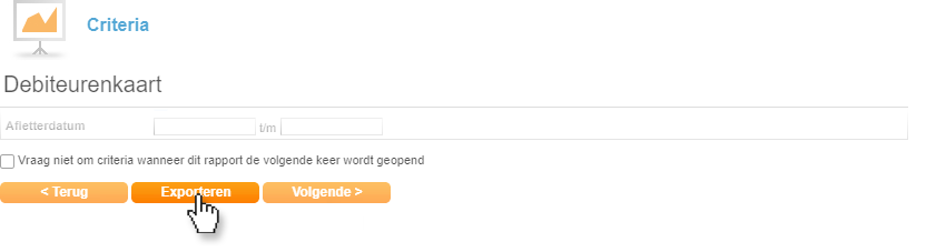 Rapport exporteren Via criteria