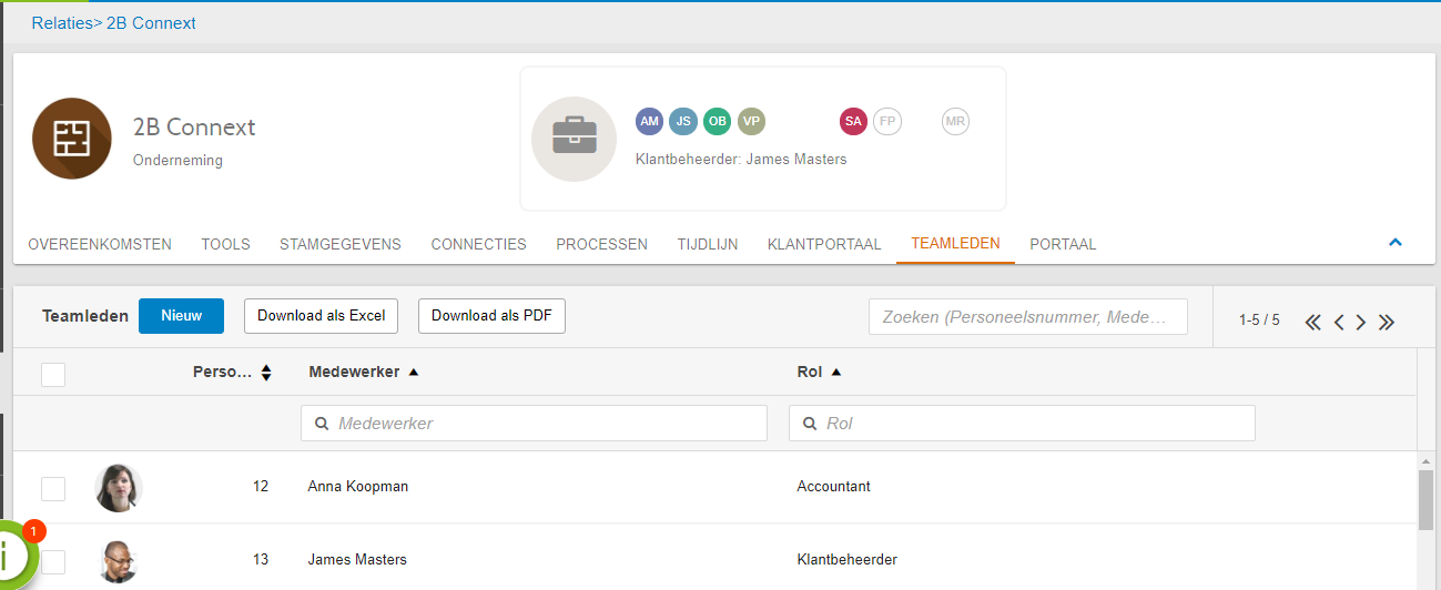 relaties teamleden koppelen