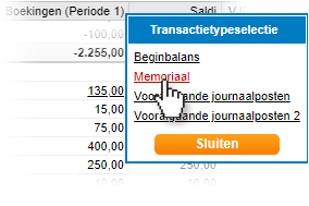 Rapportactie Overboeken Dagboek