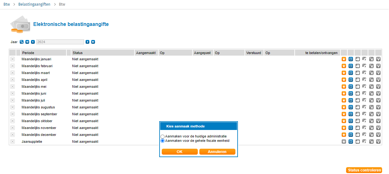 BTW fiscale eenheid aanmaken