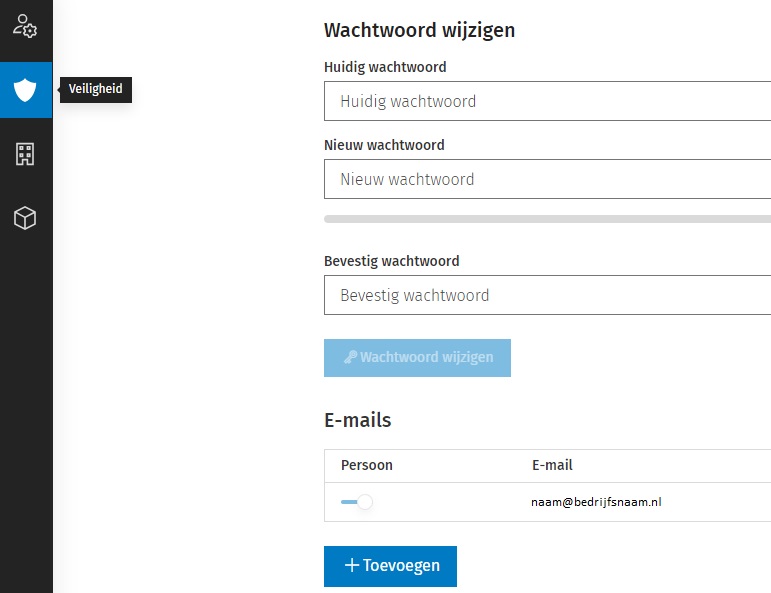 Toevoegen e-mailadres