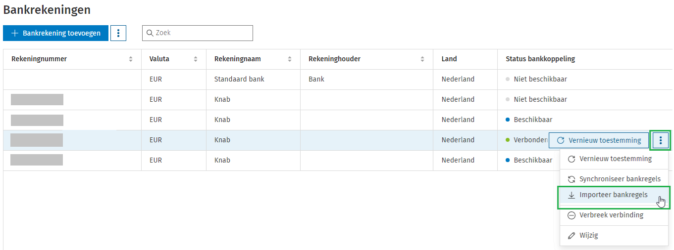 Knab bankregels importeren