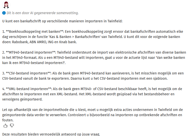 GenAI voorbeeld Bankafschriften