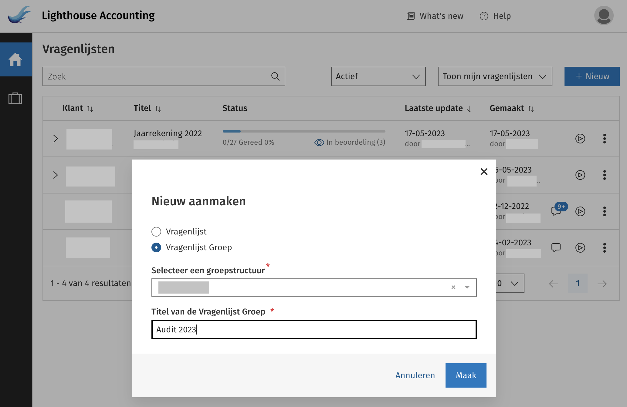 Vragenlijst Groep Nieuw