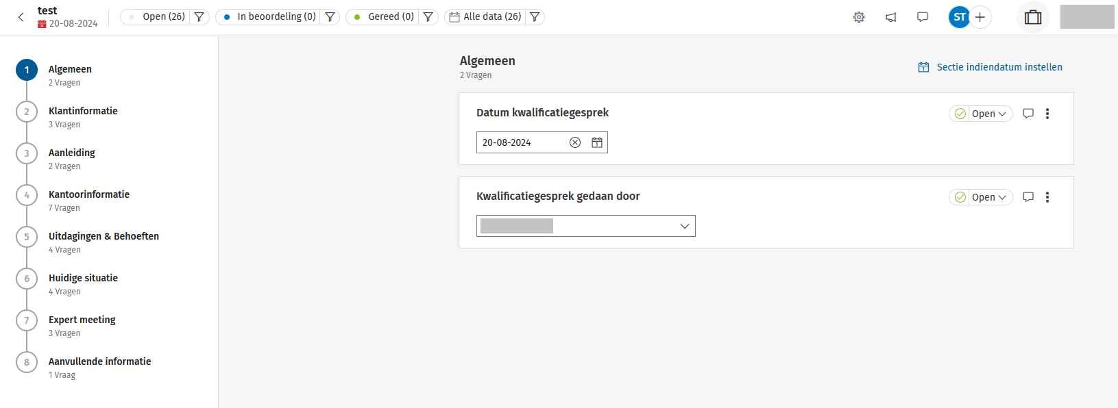 Vragenlijst beantwoorden