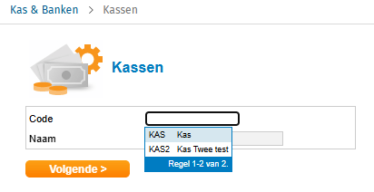 Kassen dagboekcodes