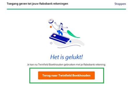 Rabo bankkoppeling voltooien
