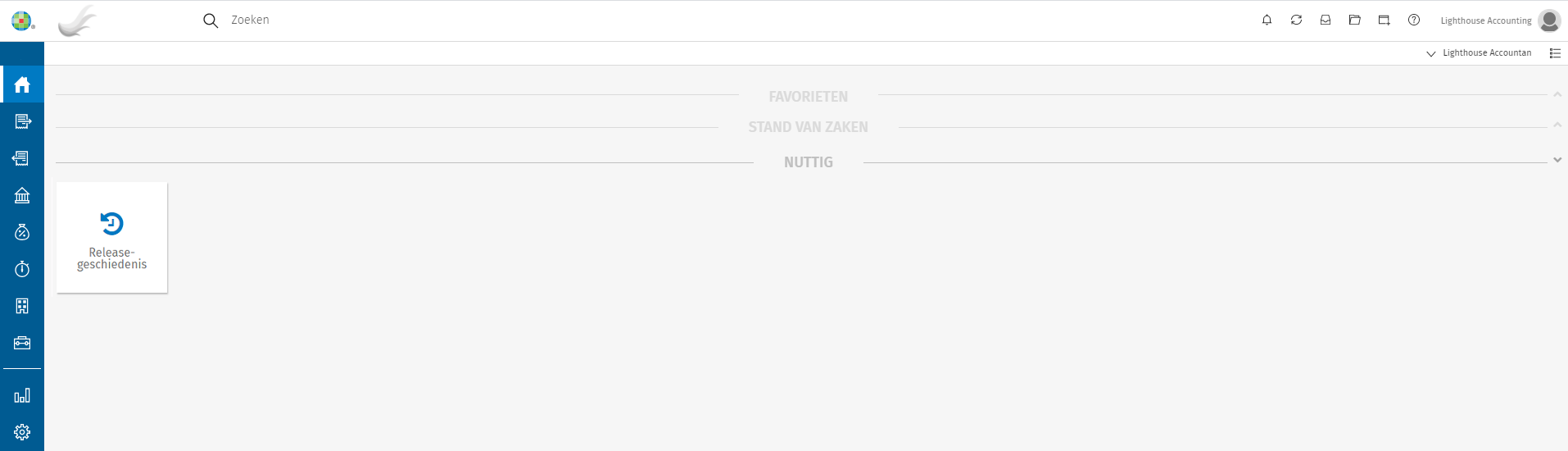 Startscherm ingeklapt