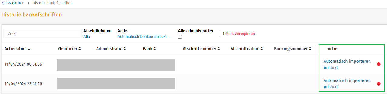 Historie bankafschriften