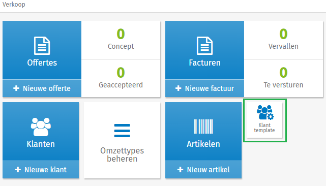 Verkoop Klant template