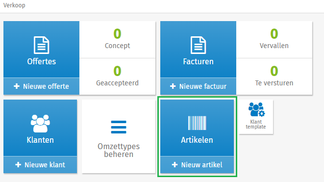 Verkoop Artikelen