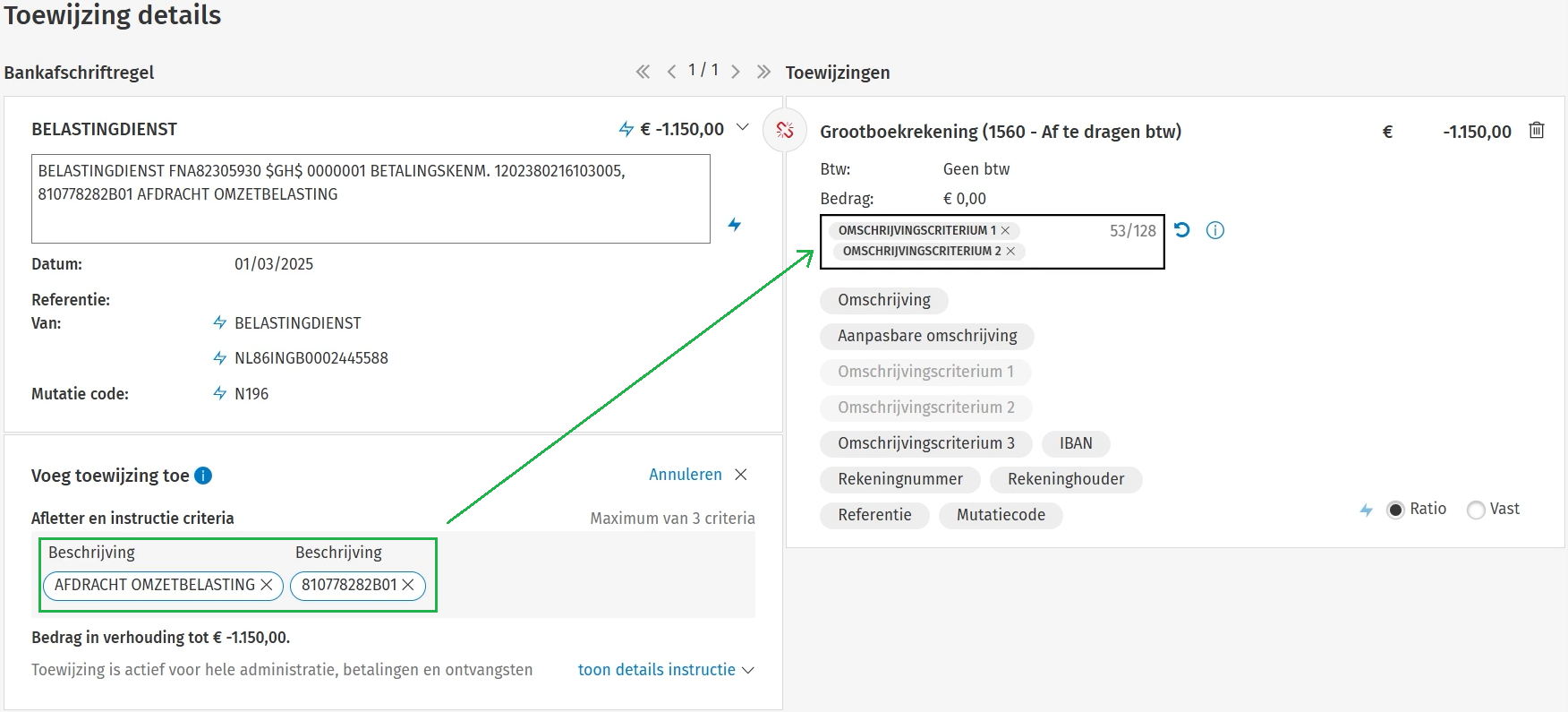 Omschrijving criteria